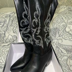 Knee high black boots